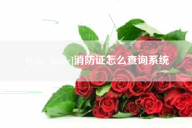 北流消防证怎么查询系统