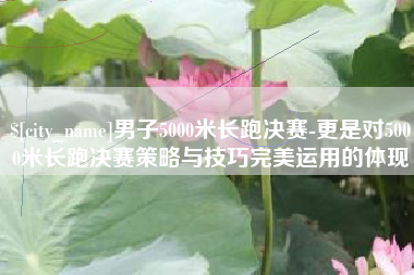 北流男子5000米长跑决赛-更是对5000米长跑决赛策略与技巧完美运用的体现