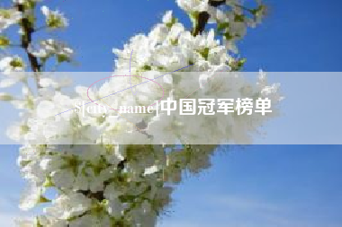 北流中国冠军榜单