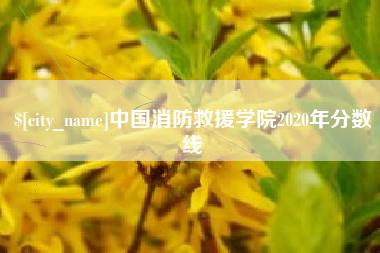 北流中国消防救援学院2020年分数线